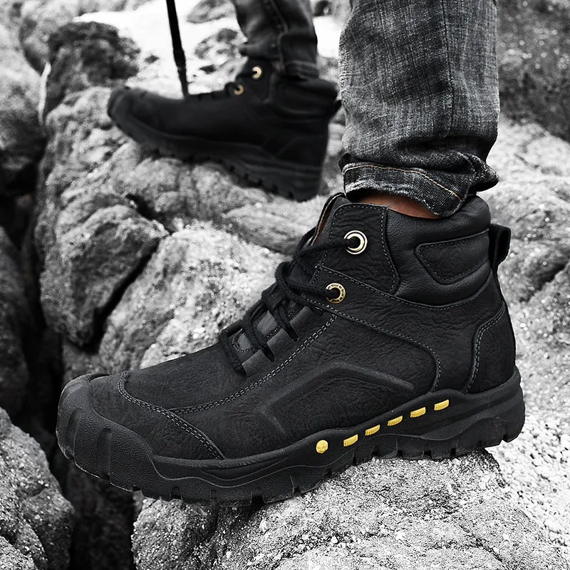 Мужские теплые зимние походные туфли из воловьей кожи | Спорт и развлечения