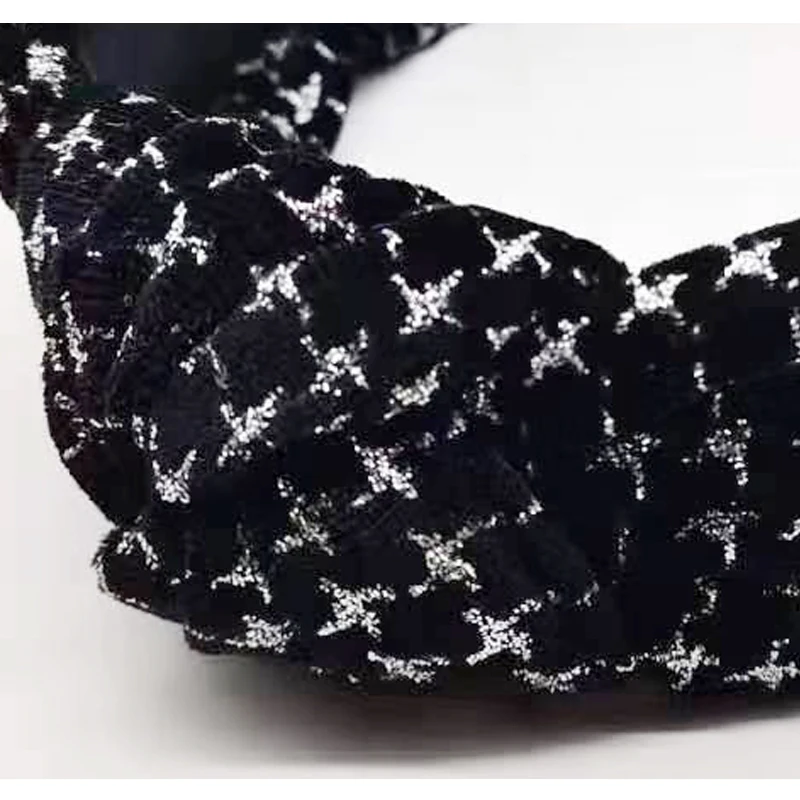 Повязка на голову с широким ободком и узелком гусиные лапки для женщин тюрбан в