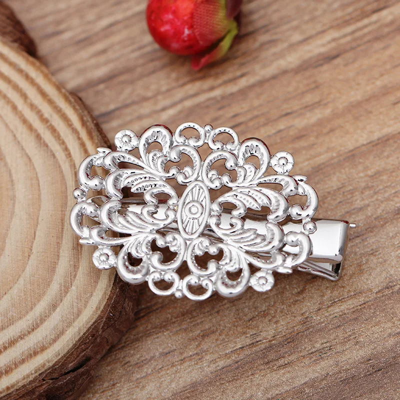 10 шт. заколки КРОКОДИЛЬЧИКИ для женщин 23 х31 мм|filigree flower|flower filigreemetal bobby pins |