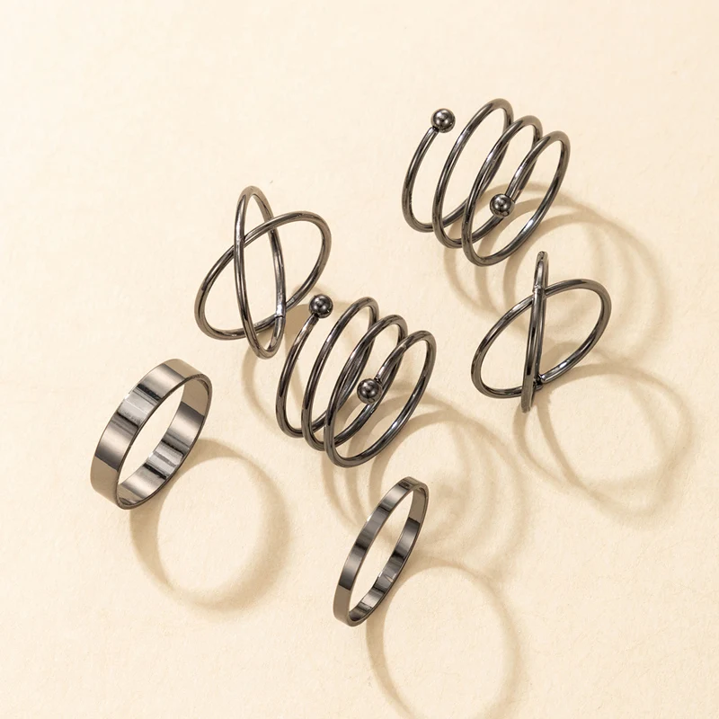 Модный docona круглый кулон покрытый совместных комплекты колец на фалангу для