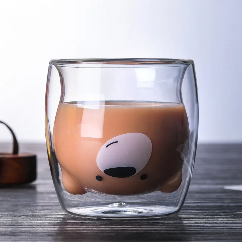 Кофе творческая чашка для чая Медведь чашка, бутылка для воды творческие подарки посуда для напитков кухонные инструменты в очках чашка для фруктового сока