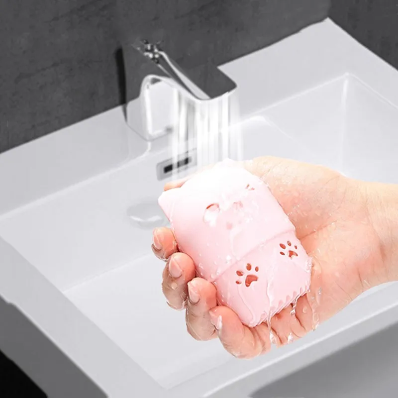 Портативный порошок Косметическая пуховка для очистки коробка хранения Макияж