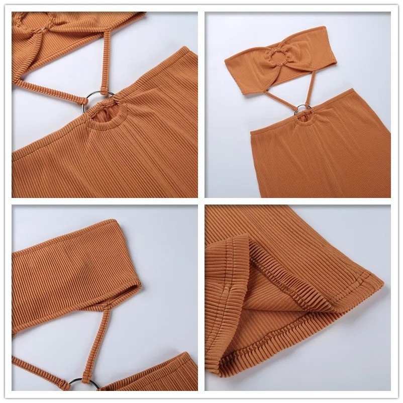 Avrilyaan летний белый вязаный полосатый комплект из двух предметов пикантный топ с