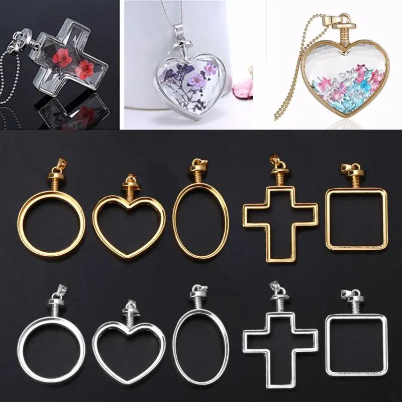 Подвеска из прессованных цветов металлическая рамка для самостоятельной сборки