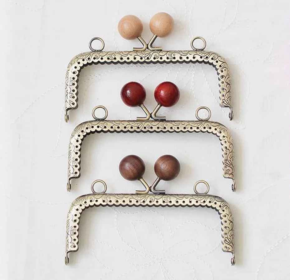 

Wood Ball Head Metal Frame for Coin Purse Bag Handbag DIY