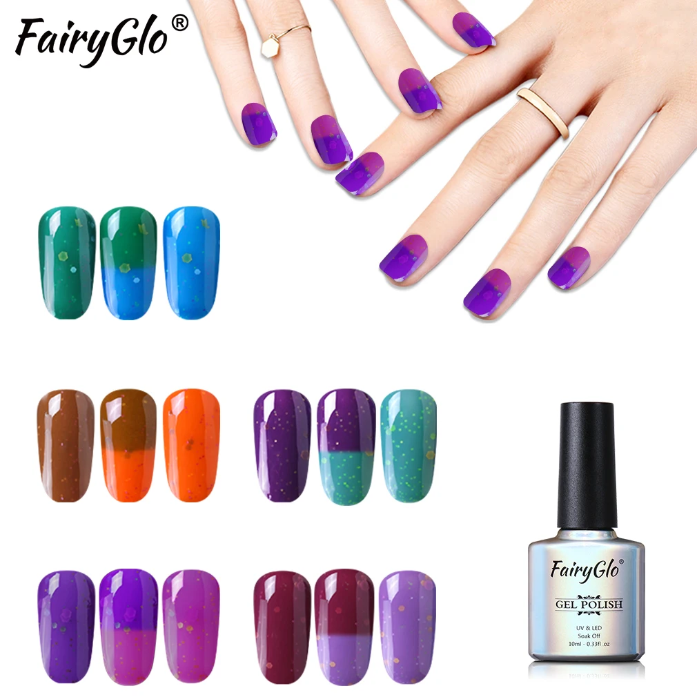 FairyGlo 10 мл Гель-лак для ногтей с изображением сыра Хамелеона меняющий температуру