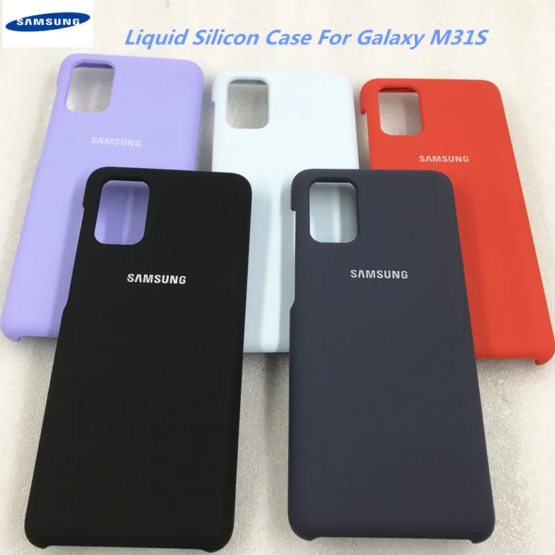 Силиконовый чехол для Samsung Galaxy M31S шелковистый защитный с логотипом Soft-Touch |