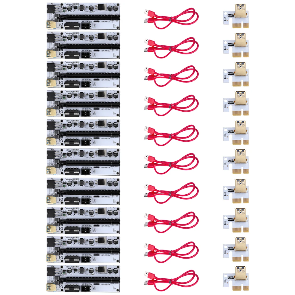 

New 1-10PCS Riser VER010 USB 3.0 PCI-E Riser VER010-X Express Cable Riser For Video Card X16 Extender PCI-E Riser Card For GPU
