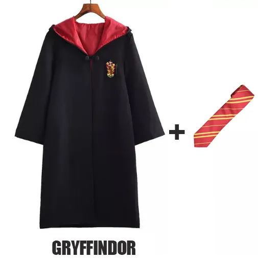Gryffindor and Tie Косплей Костюм Гриффиндора ожерелье Поттер Haloween костюмы Гермионы школьная форма Ravenclaw Hufflepuff Слизерин халат шарф - Цвет: Gryffindor and Tie