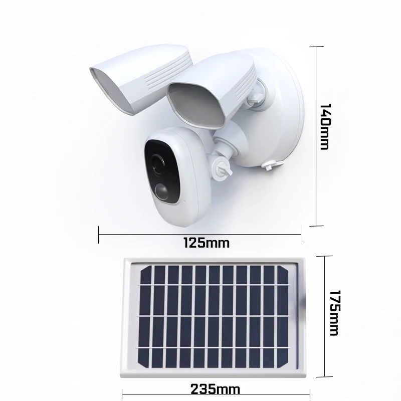 

Solar Battery Cloud Camera Built-in 12000mAh 1000lm Floodlight Security Camera 1080P 130 View Color Night Vision Two Way Talk