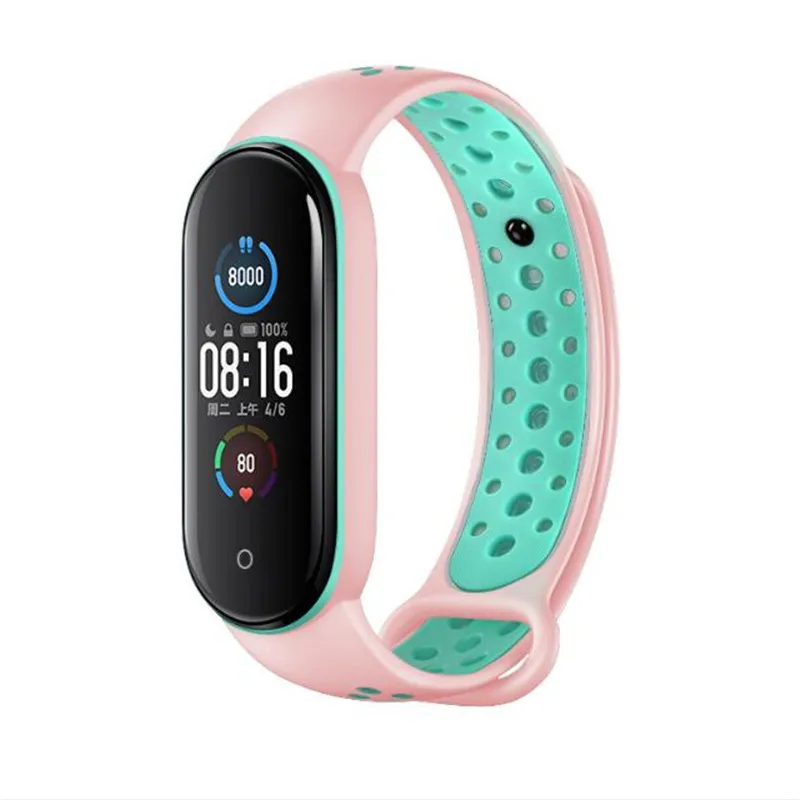 

For Mi Band 5 Bracelet Strap Miband 5 Sport Strap Breathable Replacement Silicone Wrist Straps For Xiaomi Mi Banda Smartband