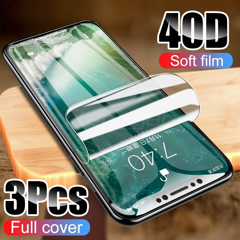 3 шт. 40D Защита экрана для iPhone 11 6 6 S 7 8 Plus X XS на iPhone XR XS 11 Pro Max мягкая защитная пленка не стекло