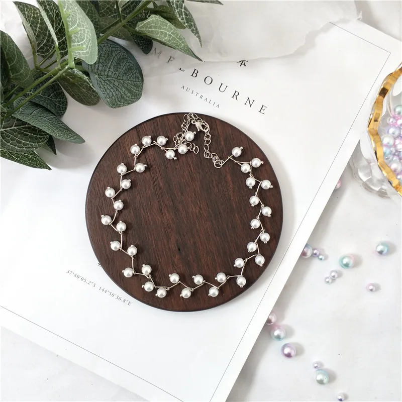 Модное Элегантное ожерелье с жемчужинами в ассортименте металлическая цепочка