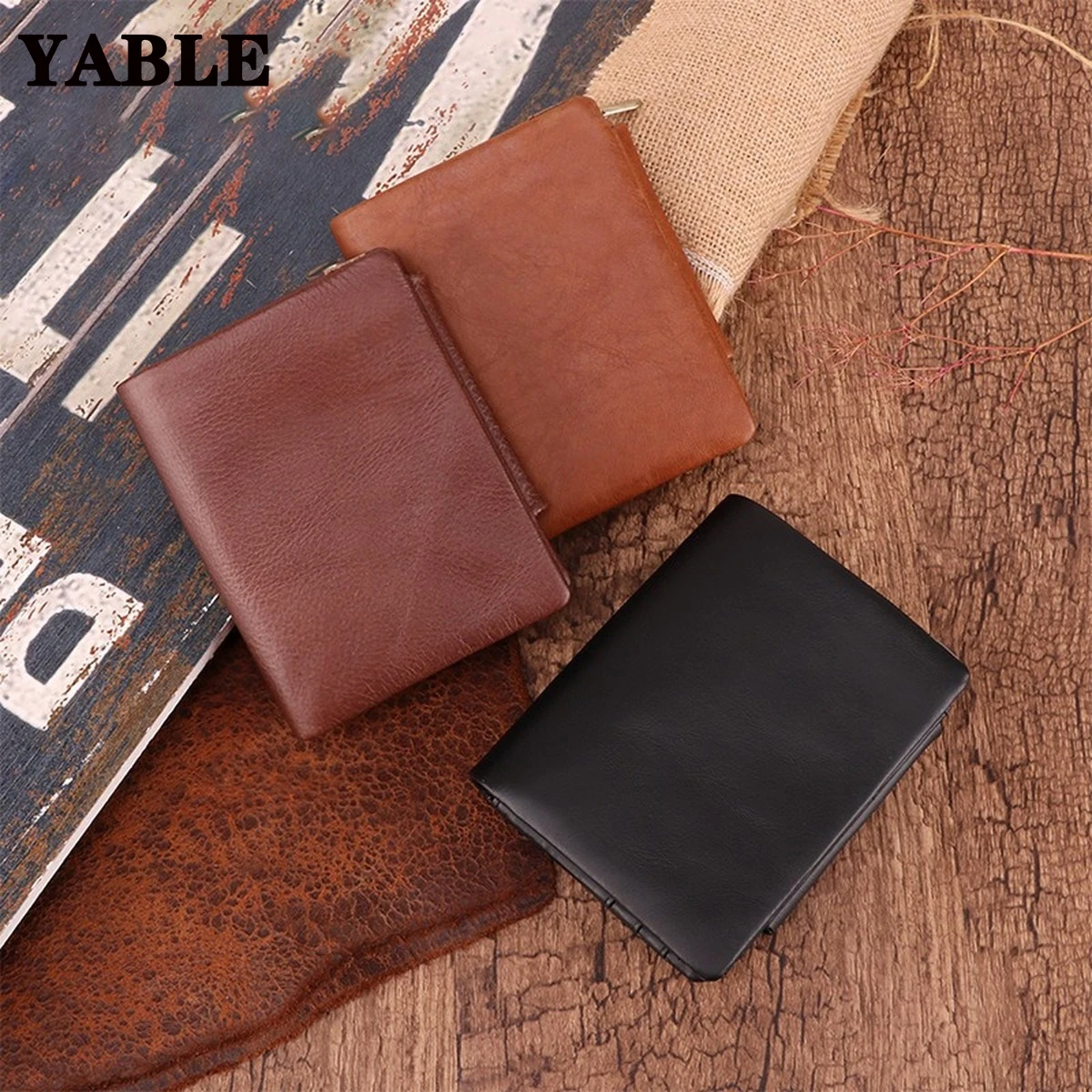 

Hot Sale Business Simplicity Men's Wallet Multiple Card Slots Genuine Leather RFID Vertical Clutch Men's Bag