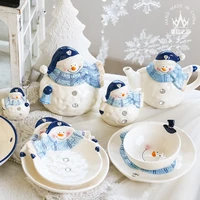 christmas tableware food container soup bowl dinner plate ceramic teapot storage jar kitchen supplies spice jar cute decorations