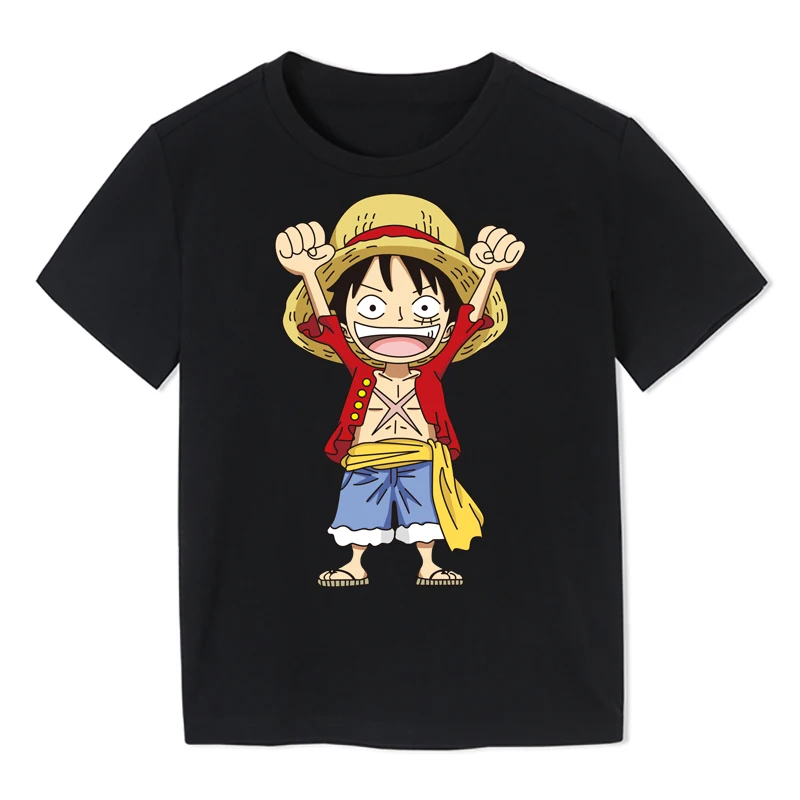 

Fashion Anime Print Children T-shirt Funny One Piece Design Short Sleeve T Shirt Gilrs Boys Summer Tops Kids Clothes
