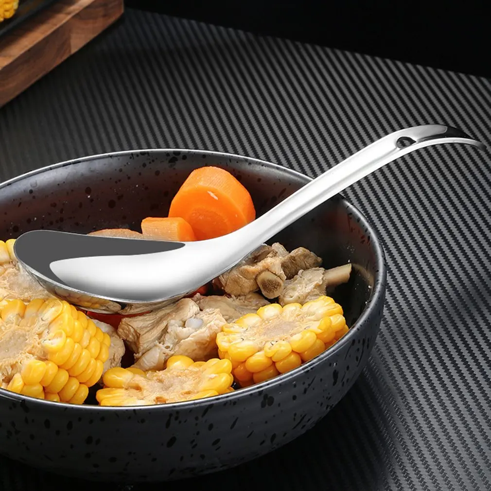 

Thicken 304 Stainless Steel Soup Spoon Home Kitchen Use Large Capacity Gong Ting Round Bottom Spoon Kitchen Gadgets