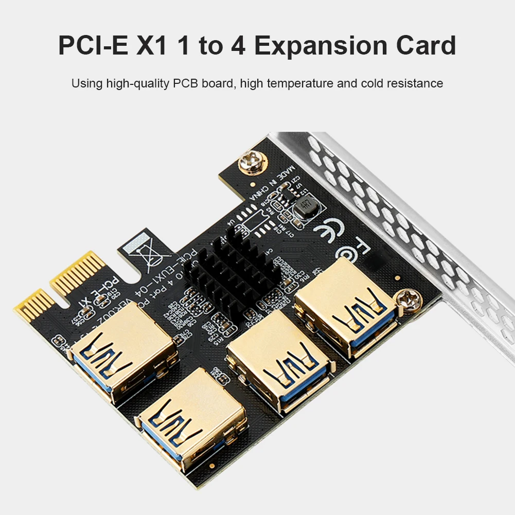 

PCI-E адаптер, карта PCI-E X1/X4/X8/X16 от 1 до 4 USB, усилитель концентратора, карта расширения, PCIe конвертер для майнинга биткоинов ETH