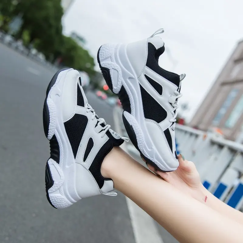 

Women Platform Chunky Sneakers Designers Fashion Lace Up Casual Shoes Woman Breathable Old Dad Shoes Ladies