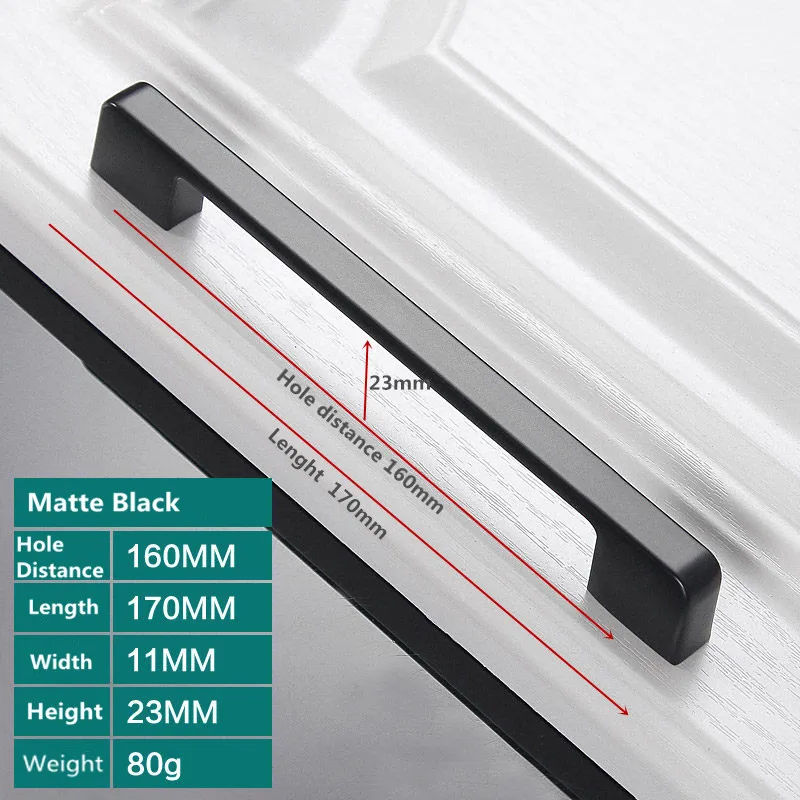 Новый цинковый сплав черный цвет для шкафов ручки Американский Стиль двери
