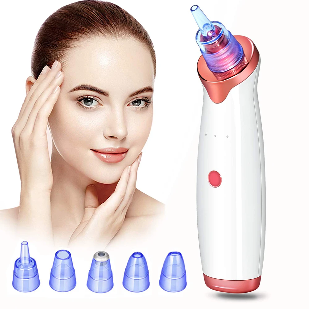 

Blackhead Remover Pore Vacuum Electric Facial Acne Suction Vaccumm Removal Extractor Rechargeable with 5 Probes