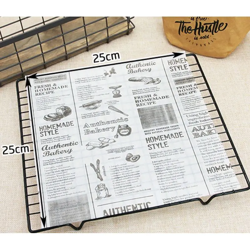 

449C 50Pcs Food Grade Wax Oilpaper Bread Sandwich Burger Cookie Wrapper Paper Tool