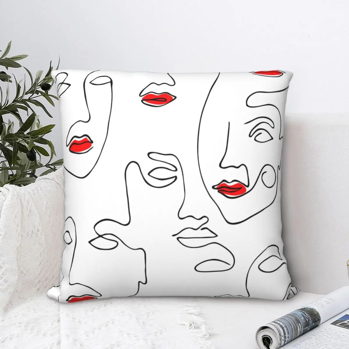 

Современный мягкий чехол-наволочка с абстрактной линией, художественный рюкзак, наволочки с принтом «сделай сам» для домашнего декора