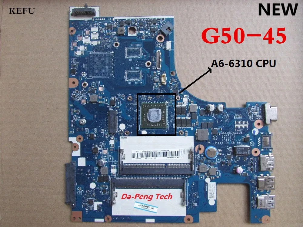 KEFU для Lenovo G50-45 NM-A281 материнская плата ноутбука ACLU5/ACLU6 с ЦП A6-6310 | Компьютеры и офис