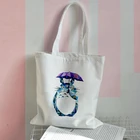 Симпатичный Тоторо с его партнером женские холщовые сумки для покупок для отдыха многоразовая складная сумка через плечо сумка в стиле Харадзюку