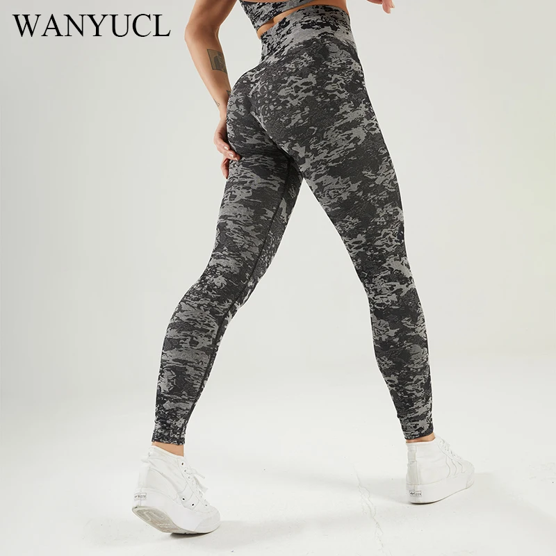 

Новинка 2021, женские камуфляжные Бесшовные Брюки для фитнеса, женские спортивные брюки с высокой талией, спортивная одежда, штаны для спортз...
