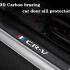 4 шт., защитные кожаные виниловые наклейки на пороги двери из углеродного волокна для Honda CRV CR-V 2018 2015 2016 2017 2019, автомобильные аксессуары