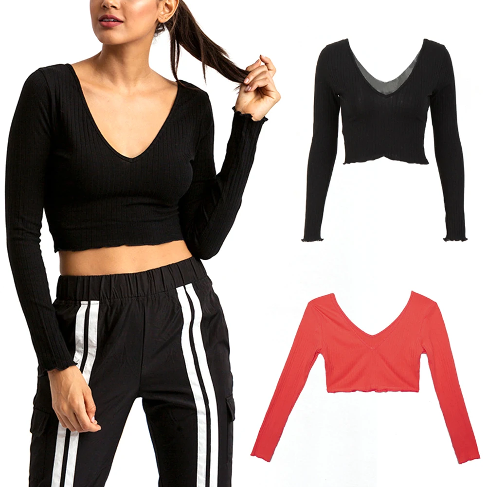 2020 сексуальные женские пуловеры с глубоким V образным вырезом вязаный теплый