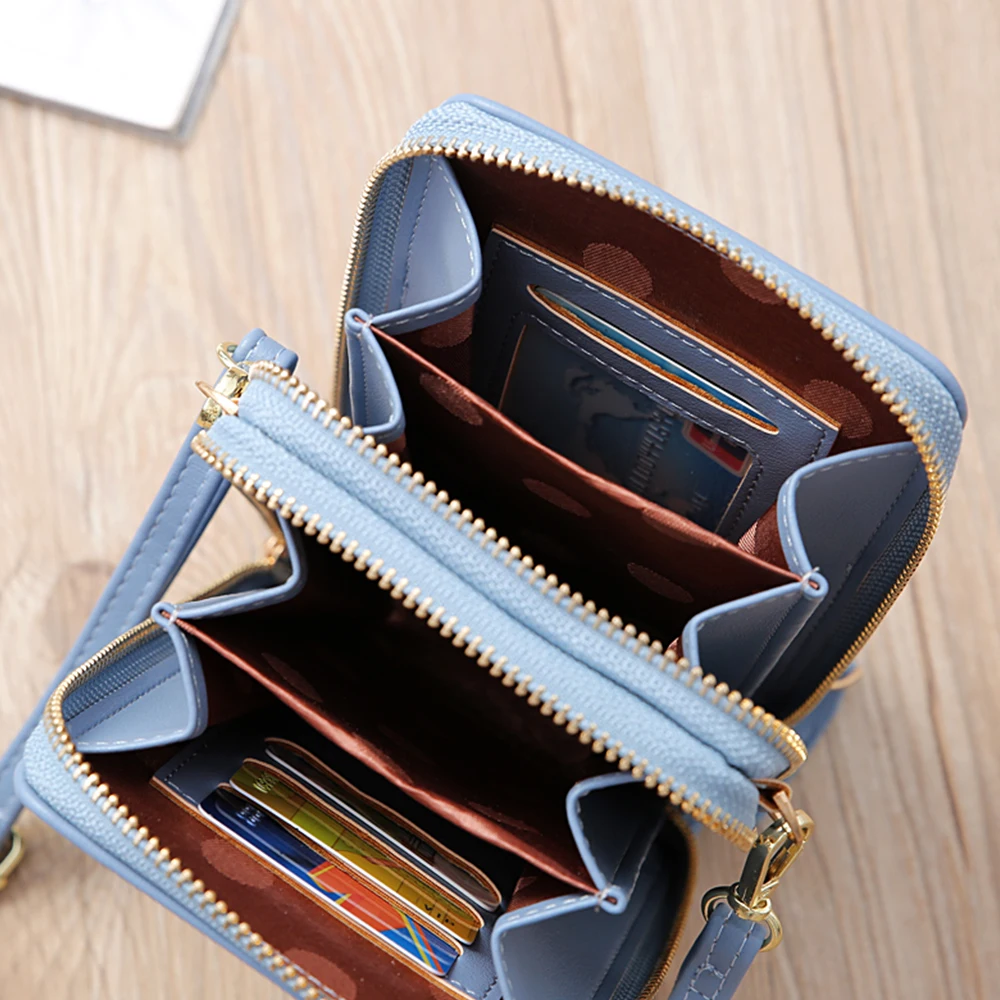 Brand Mini Crossbody Shoulder Bag Women High Quality Cell Phone Pocket Ladies Purse Clutch Fashion Leather Zipper Handbag Female