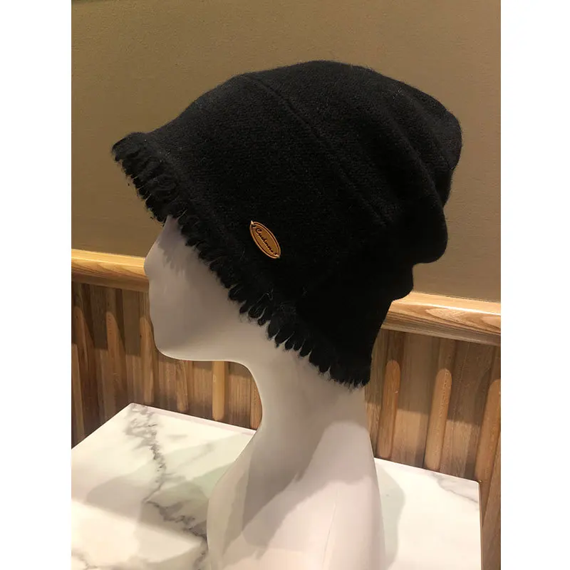 Warm Pure Cashmere Hat In Autumn and Winter. Comfortable Cashmere Knit Hair Cap. Fisherman Hat Warm and Leisure