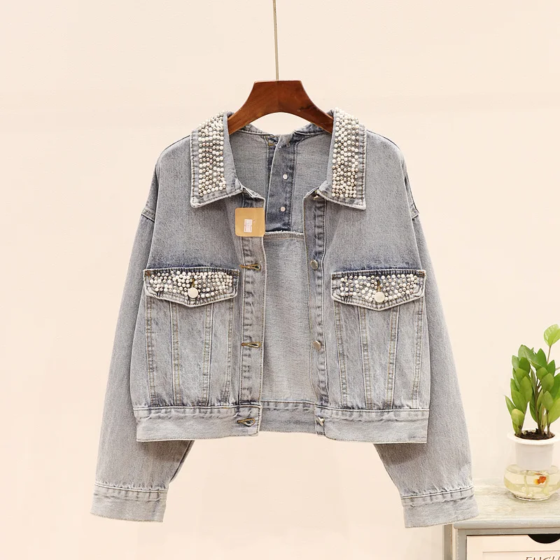 Женская джинсовая куртка YAMDI винтажный кардиган оверсайз с вышивкой в стиле бохо