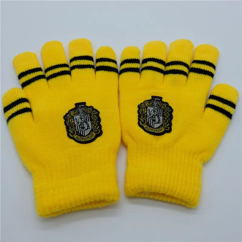 Hufflepuff Gloves Айниель Хогвартс школьный шарф для косплея Гермионы грэнджер Костюм Гриффиндор Слизерин Hufflepuff Ravenclaw шарф шейный платок шарф - Цвет: Hufflepuff Gloves