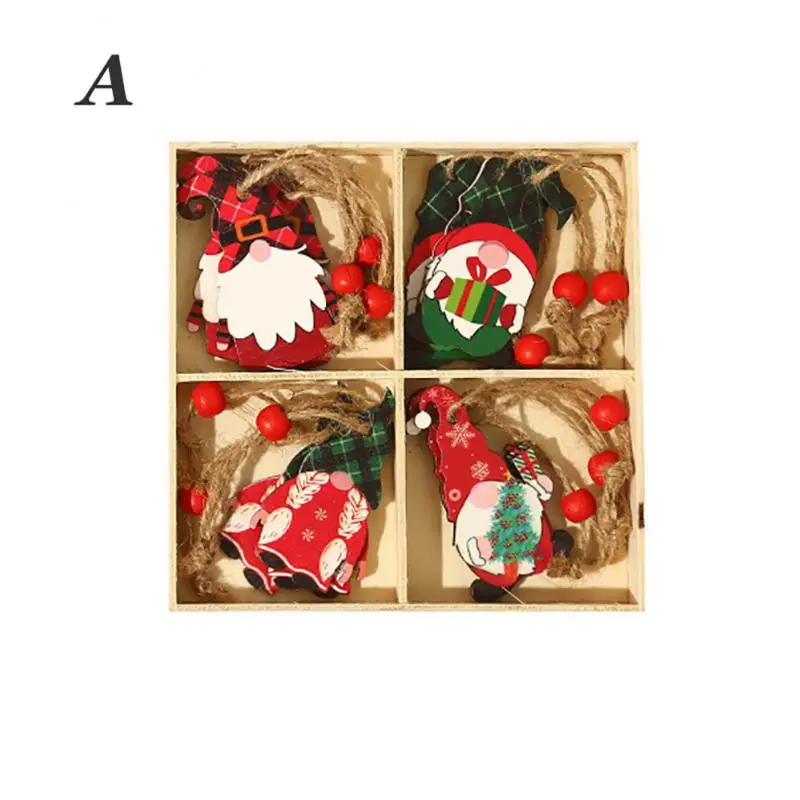 

12Pcs Christmas Color Dwarf Wooden Pendants Xmas Tree Ornaments Home Christmas Hanging Decorations For Home Navidad 2021