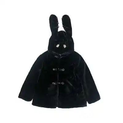 

Hot Girl Halloween Gothic Autumn Winter Coat Punk Style Dark Thickened Plush Rabbit Ear Hooded Coat Cotton-padded Jacket