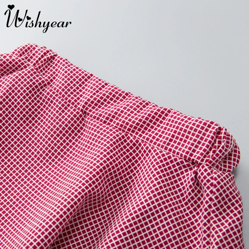 

Wishyear Girls Summer Casual Clothes Set Short Sleeve Cotton Shirt Skirt 2 Pcs Clothing Suit Baby Outfits for Kids Girls Clothes