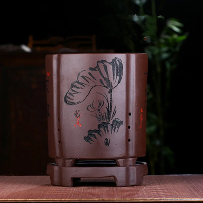 Изысканный из исинской фиолетовой глины Орхидея бассейна китайский Стиль