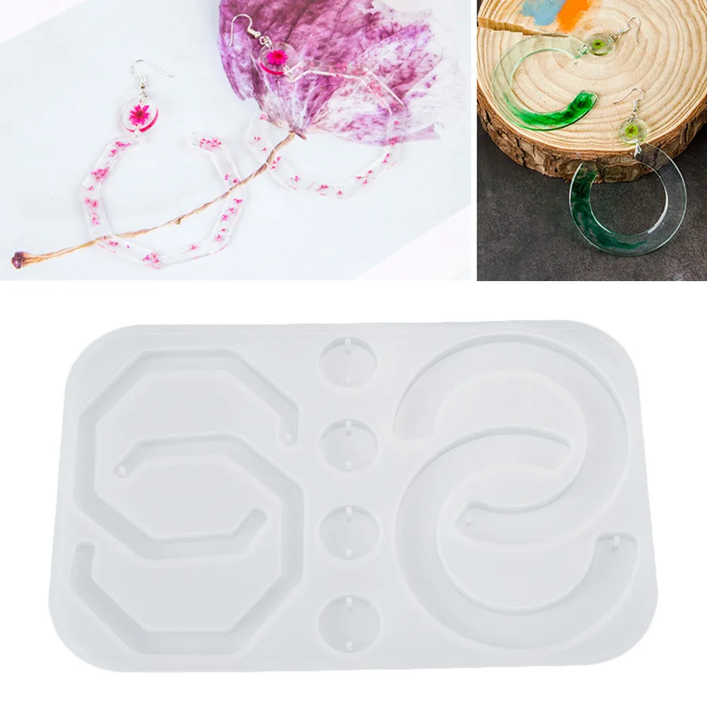 

Earring molds Silicone Mold Irregular DIY Crystal Epoxy Mould Earrings Pendant Ornaments #W0