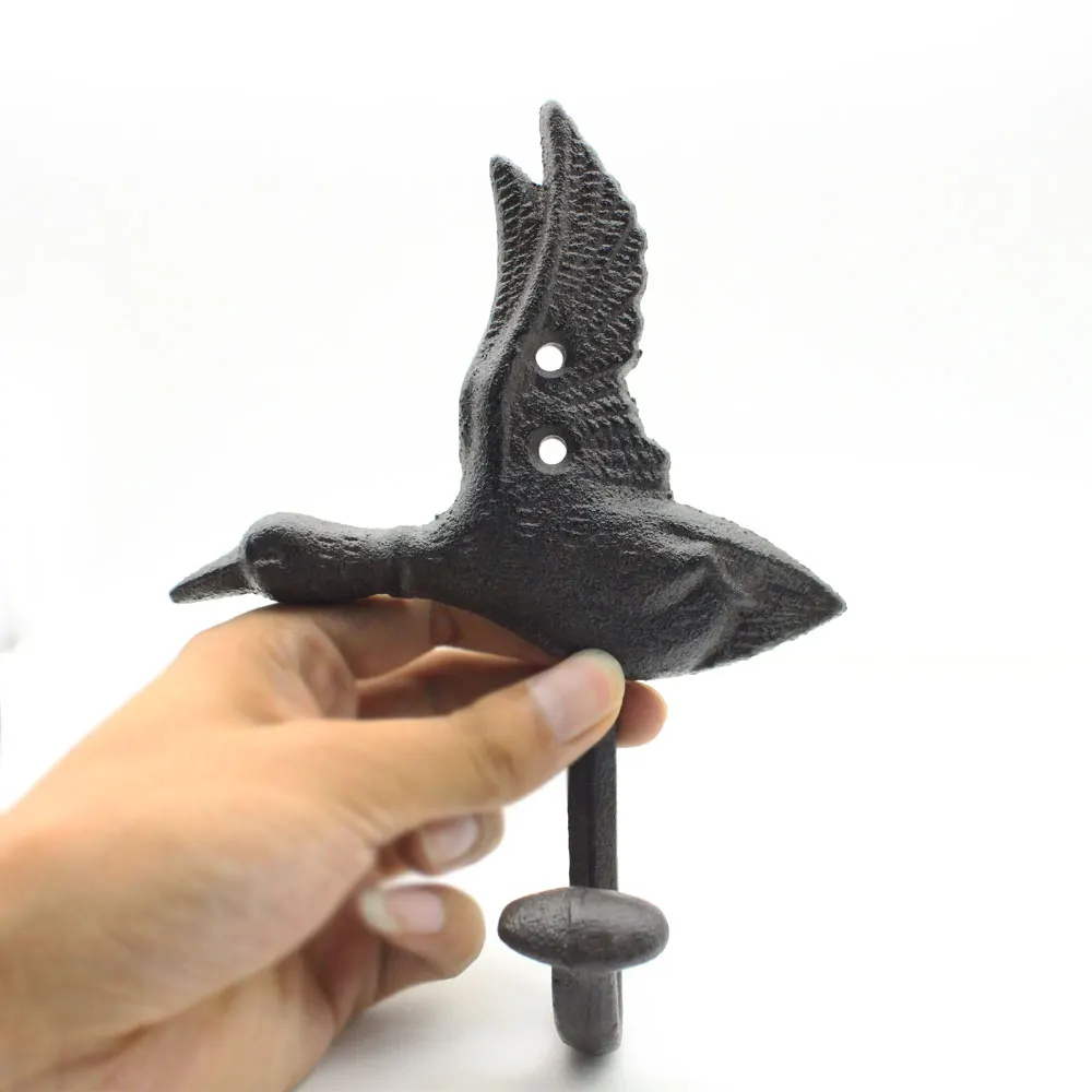 Винтажный деревенский чугунный лебединый настенный крюк для настенной комнаты