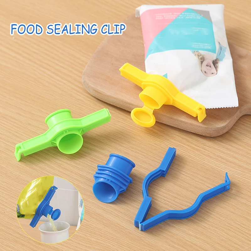 

Food Sealing Clip With Discharge Nozzle Reusable Portable Tool For Home Kitchen Bag Sealing Clip Kitchen Supplies