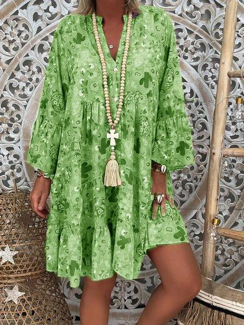 

Fashion Summer Dress Casual Robe Femme Elegant Zomer Jurk Print Beach Dresses Vestido De Festa Loose and Comfortable Plus Size