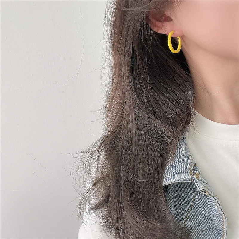 

2021 Trendy Spring Summer Candy Color Acrylic C-shapes Hoop Earrings for Women Fashion Trip Gifts Jewelry Gift