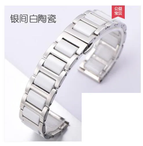silver white 22 мм 20 мм бабочка керамический ремешок для zenwatch Ticwatch s s2 1 2 E Pro samsung Galaxy watch 46 42 мм активный 2 шестерни s2 s3 браслет - Цвет ремешка: silver white