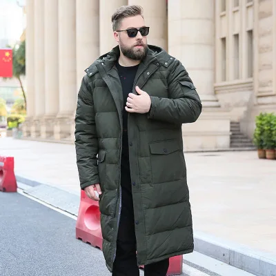 XL-7XL, 8XL, 9XL, 10XL, зимний теплый пуховик, плюс удобрение, большой размер, с капюшоном, Повседневный, мужской пуховик