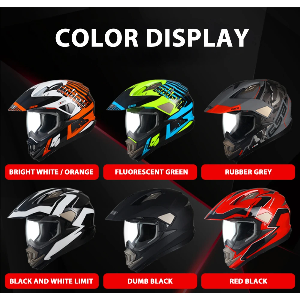 

GSB Motorcycle Helmet Motocross Helmet Moto Casco Motorbike Racing Moto Helmet Biker Full Face Helmets ECE DOT Certification