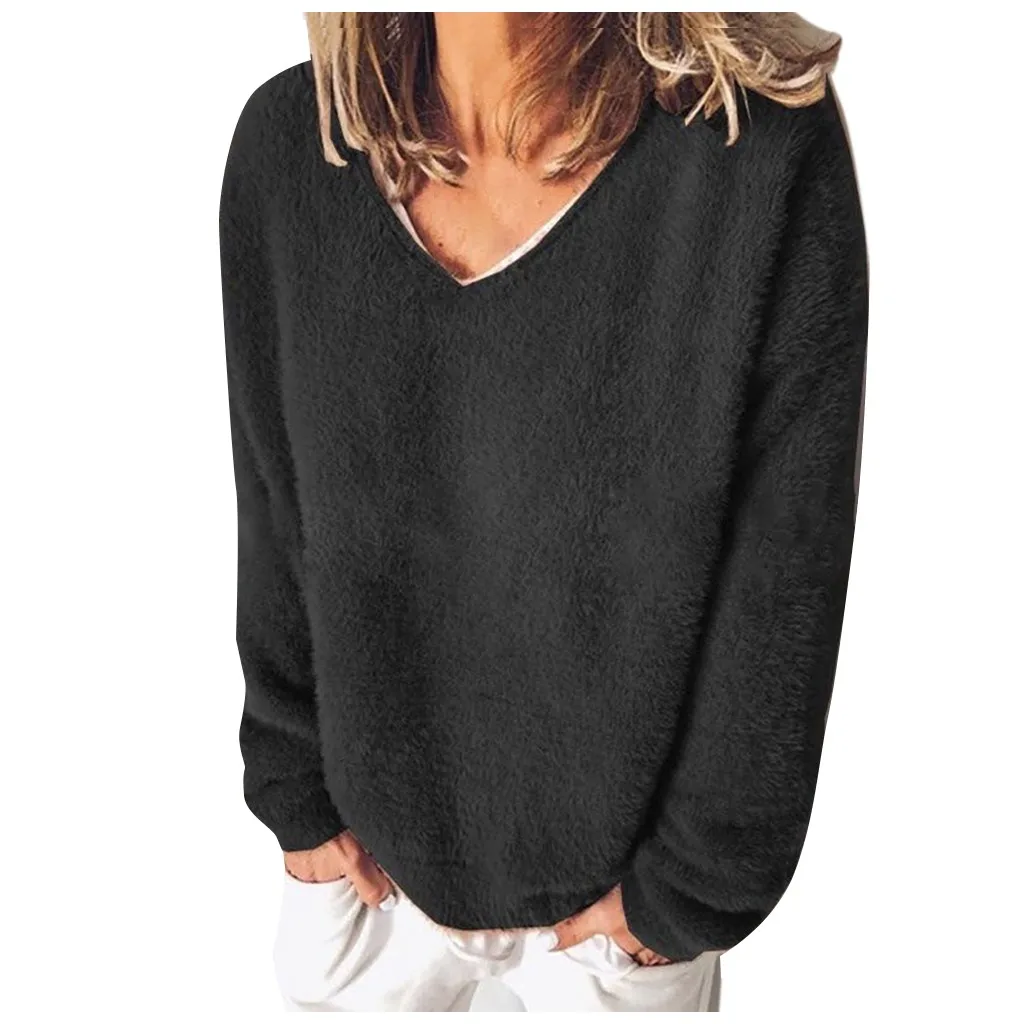 Элегантный вязаный свитер пуловеры модные женские однотонные рубашки с длинным