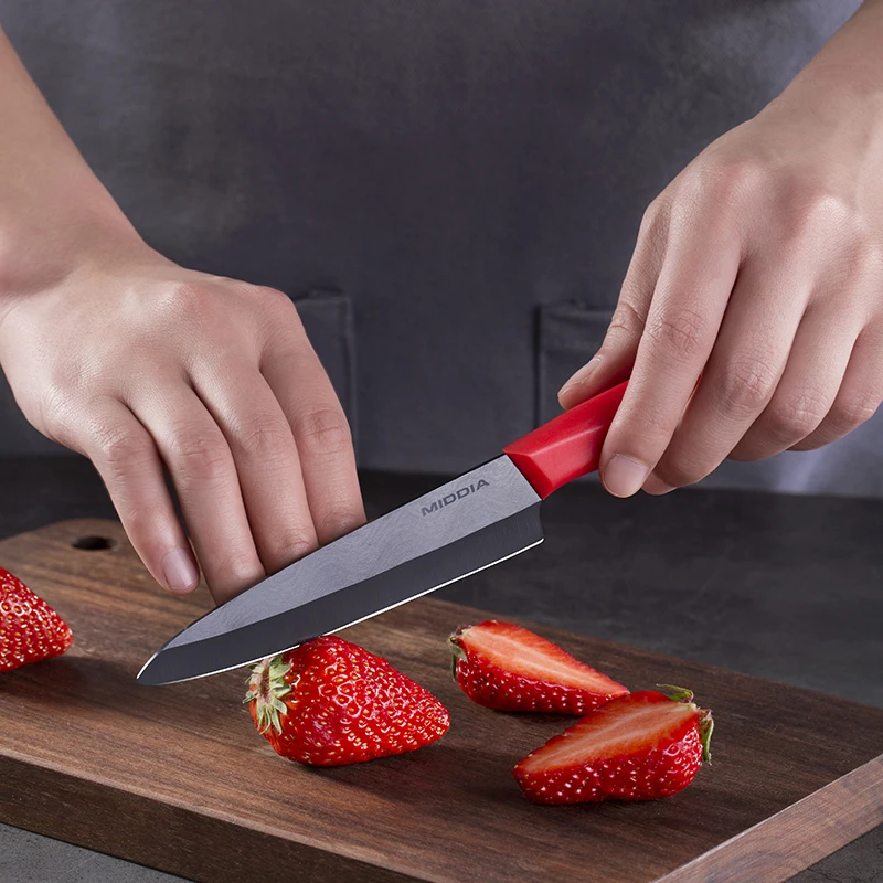 

Middia 3pcs kitchen knife set ceramic fruit paring knife Chef knife and peeler